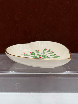 Lenox Holiday American by Design Gold Trim "Heart" Candy Dish
