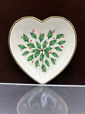 Lenox Holiday American by Design Gold Trim "Heart" Candy Dish