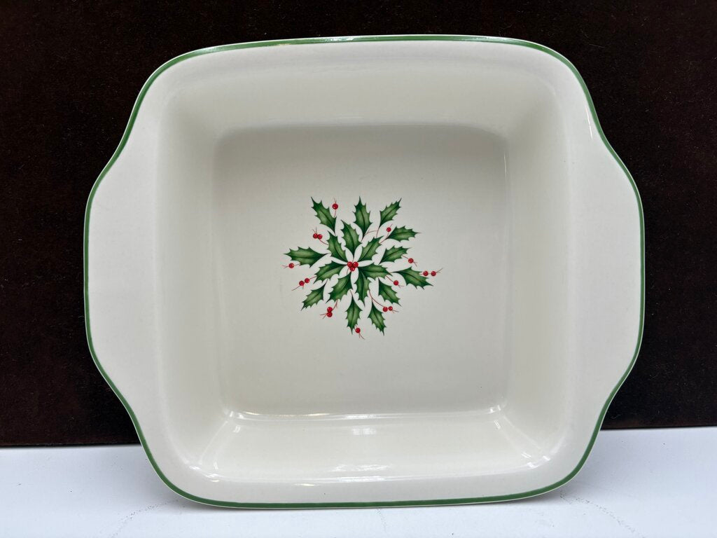 Lenox Holiday American by Design Square Gold Trim Baking Dish 10"