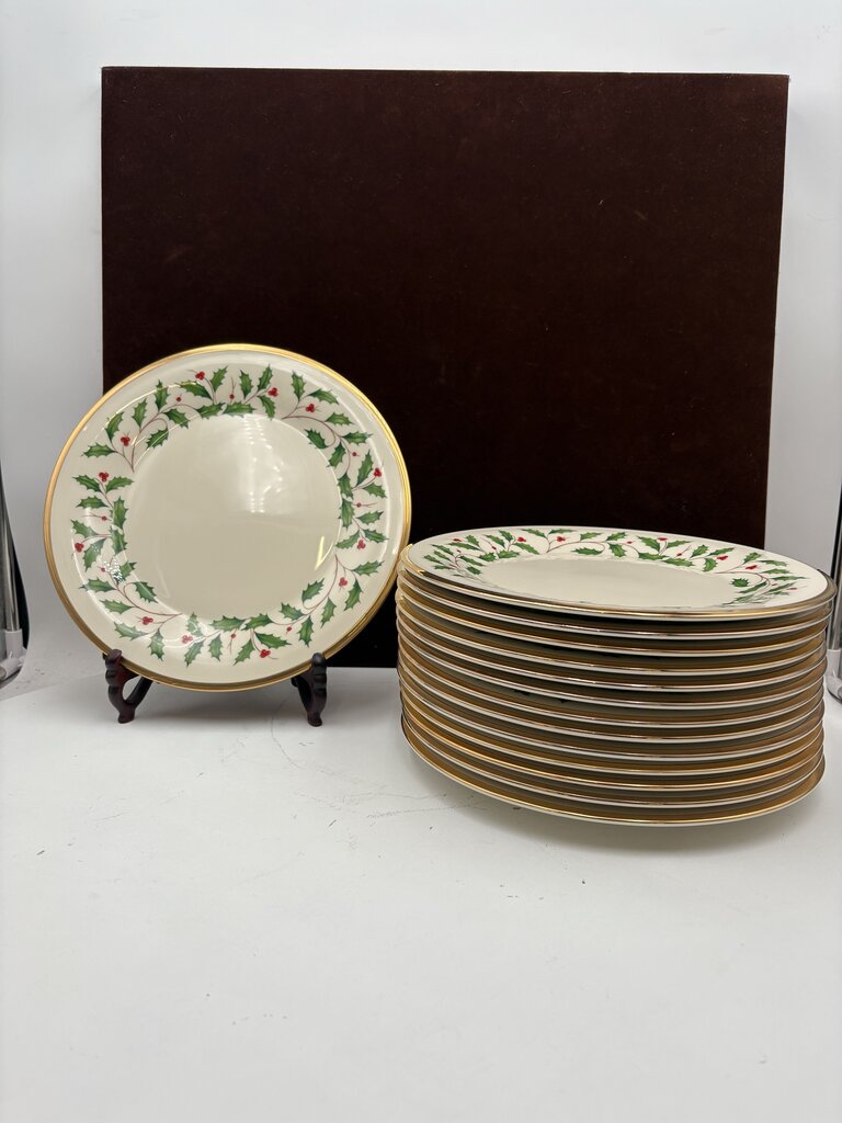 Lenox Holiday American by Design Gold Trim Dinner Plate 10.8"