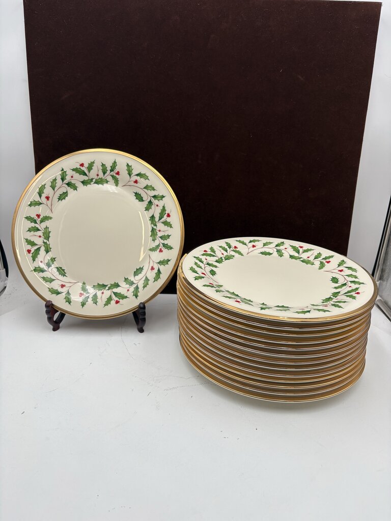 Lenox Holiday American by Design Gold Trim Dinner Plate 10.8"