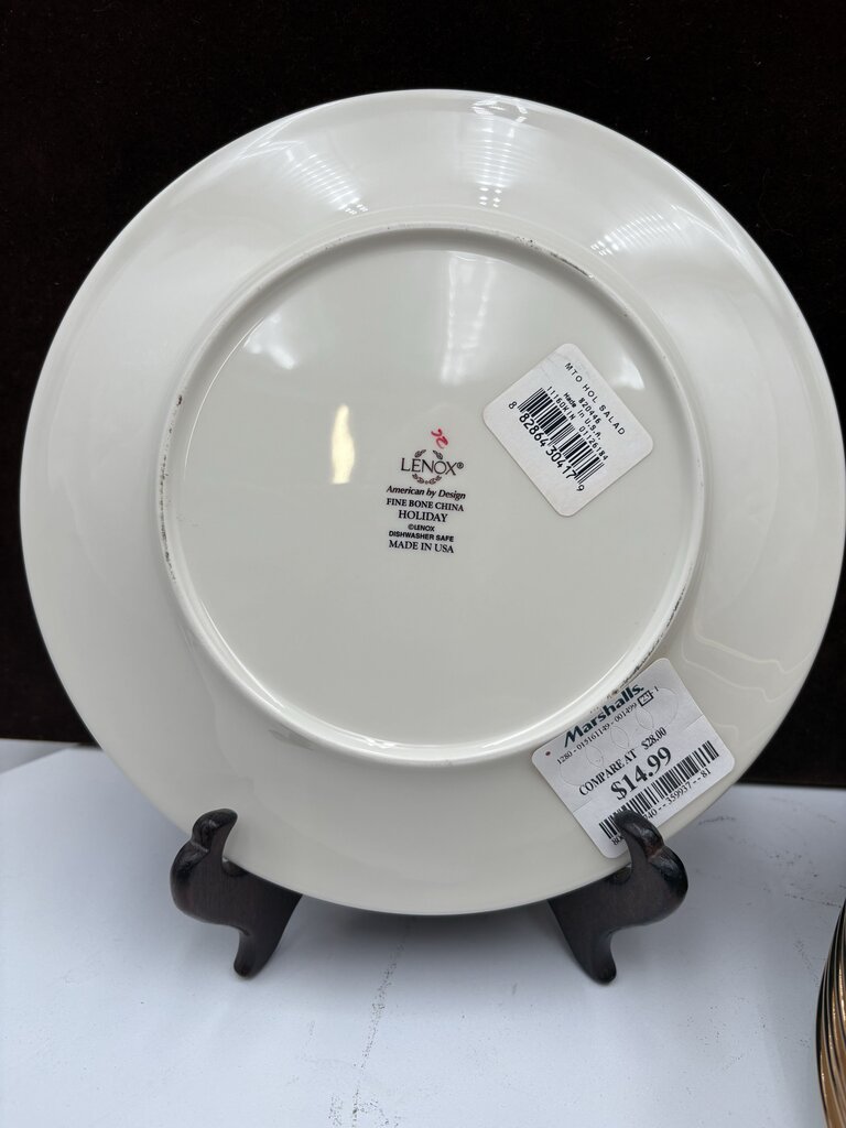 Lenox Holiday American by Design Gold Trim Salad Plate 8.25"
