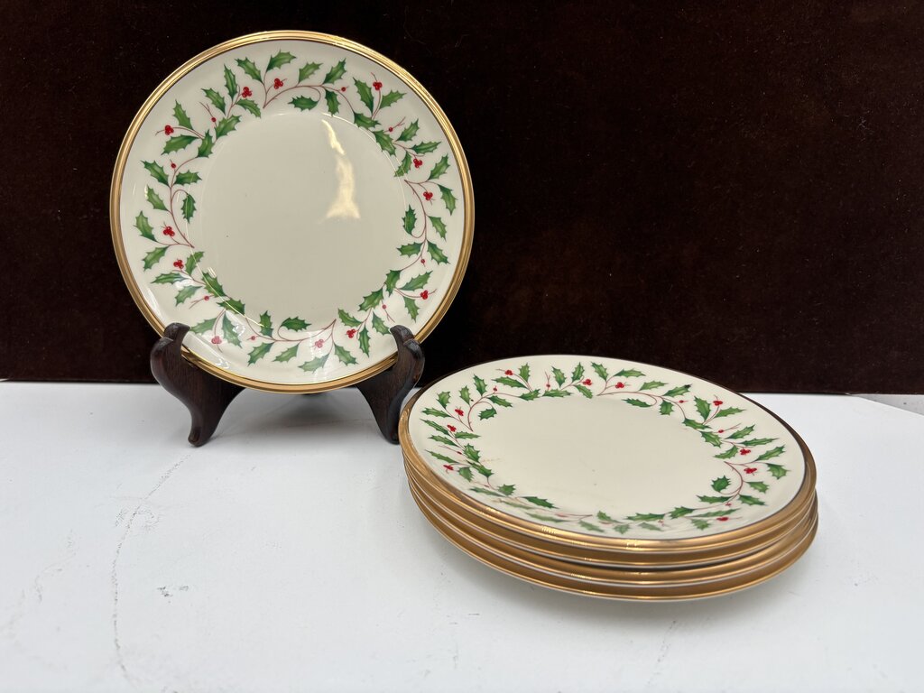 Lenox Holiday American by Design Gold Trim B&B Plate 6.3"