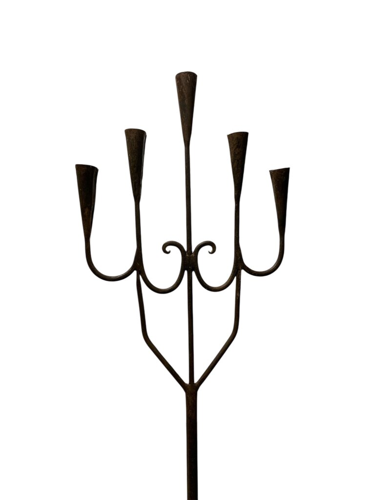 Freestanding Wrought Iron Candelabra, 5 Arm (2 pcs)