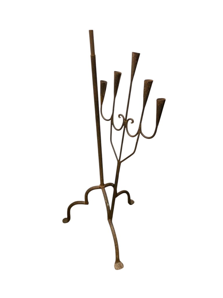 Freestanding Wrought Iron Candelabra, 5 Arm (2 pcs)