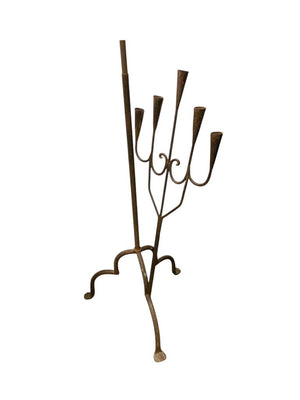 Freestanding Wrought Iron Candelabra, 5 Arm (2 pcs)
