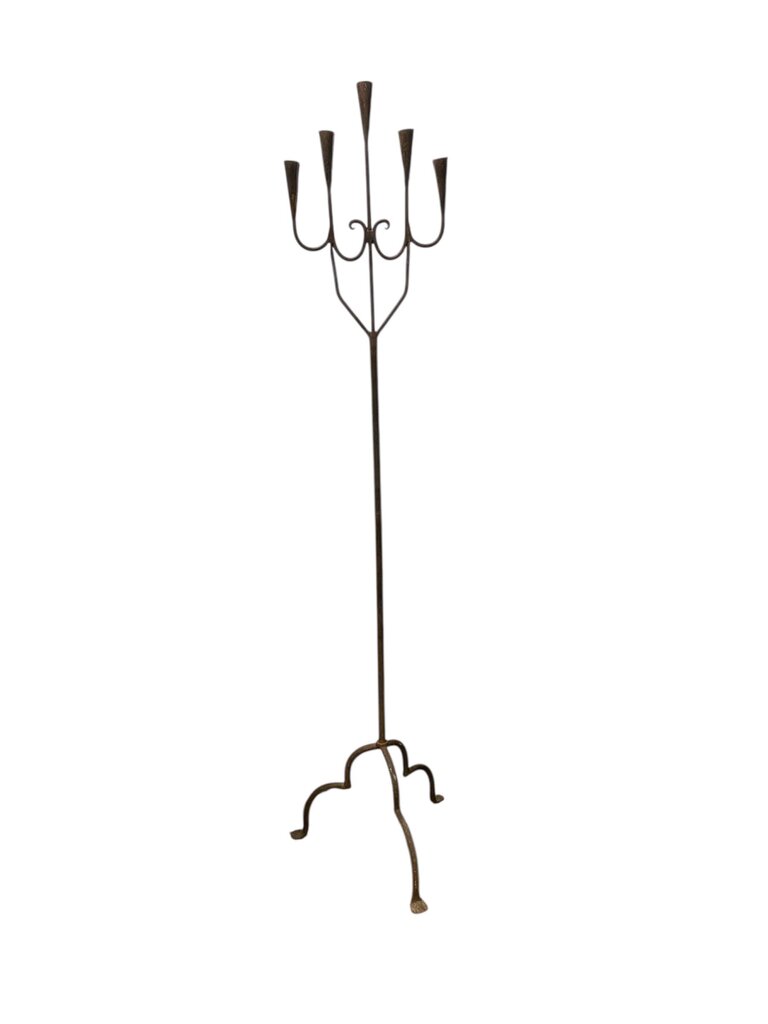 Freestanding Wrought Iron Candelabra, 5 Arm (2 pcs)