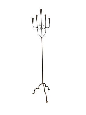 Freestanding Wrought Iron Candelabra, 5 Arm (2 pcs)