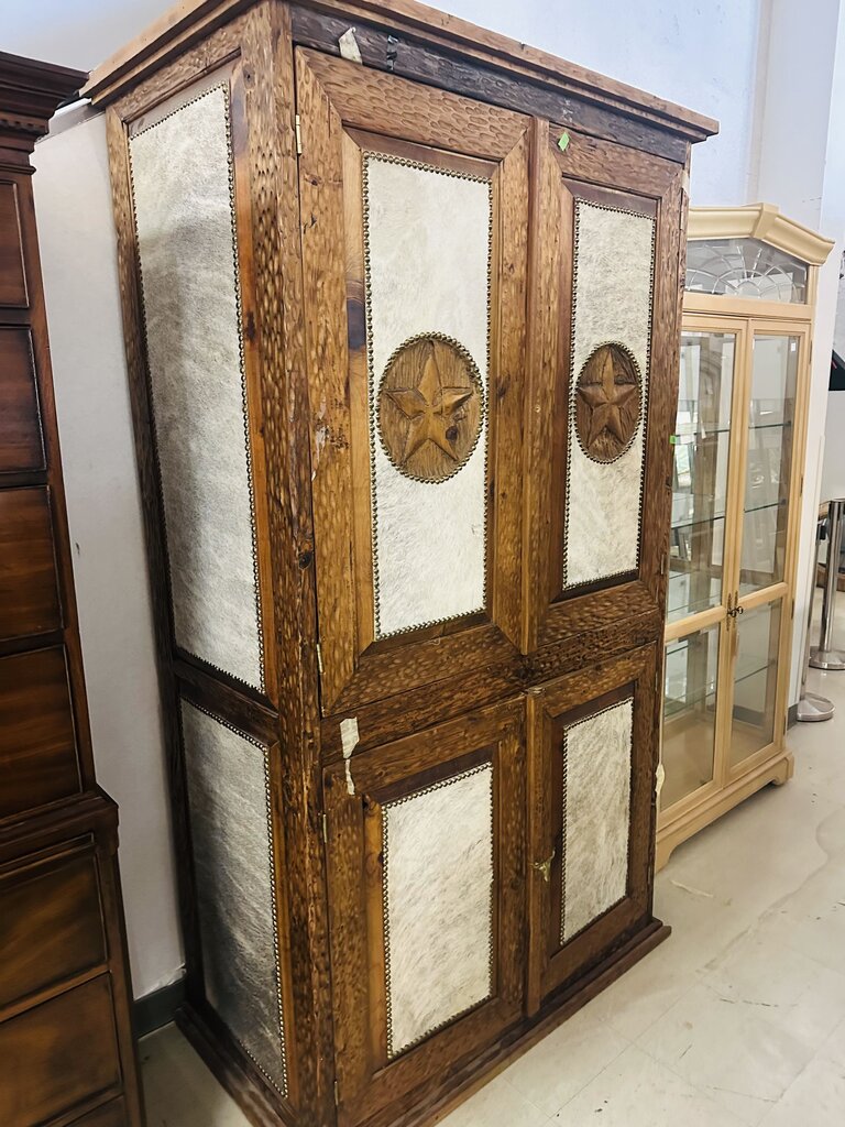 Texan Cowhide Armoire 45x24x83