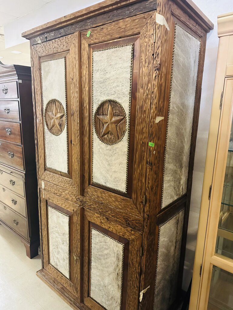 Texan Cowhide Armoire 45x24x83