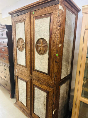 Texan Cowhide Armoire 45x24x83