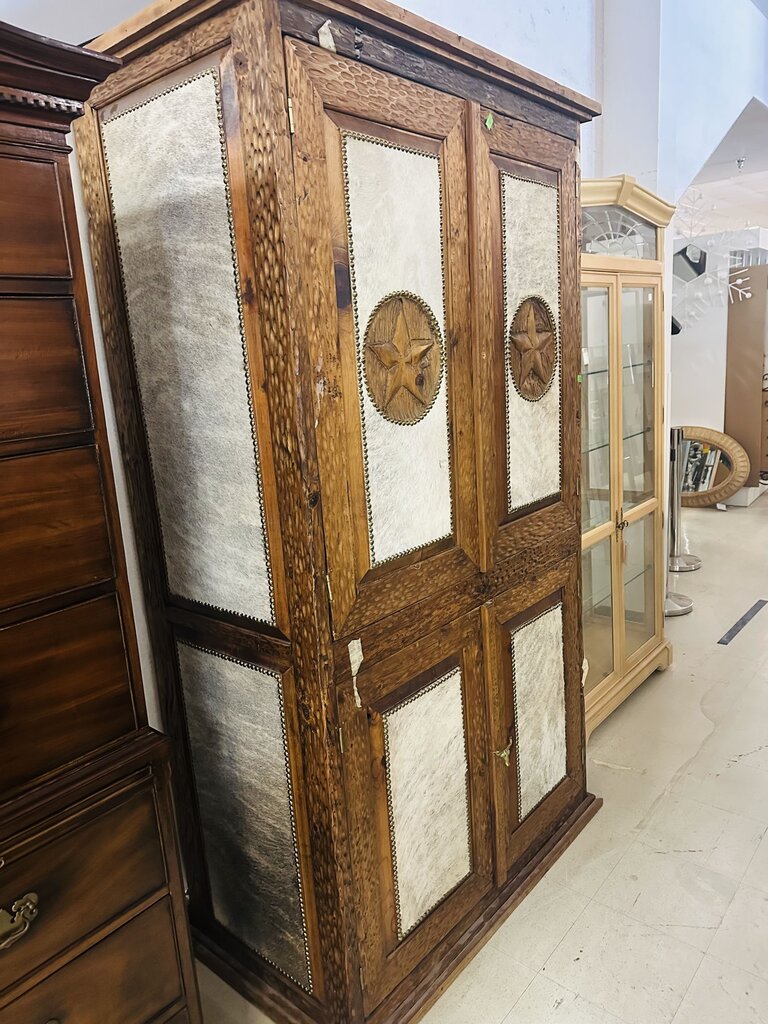 Texan Cowhide Armoire 45x24x83