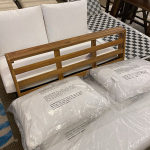 Emma Outdoor Acacia Wood Loveseat With Cushion