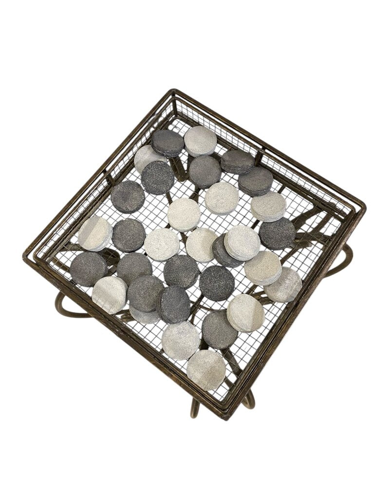 Grasslands Road Cement & Metal Checkers Table w/ Storage & Pieces 12x12x23.25"