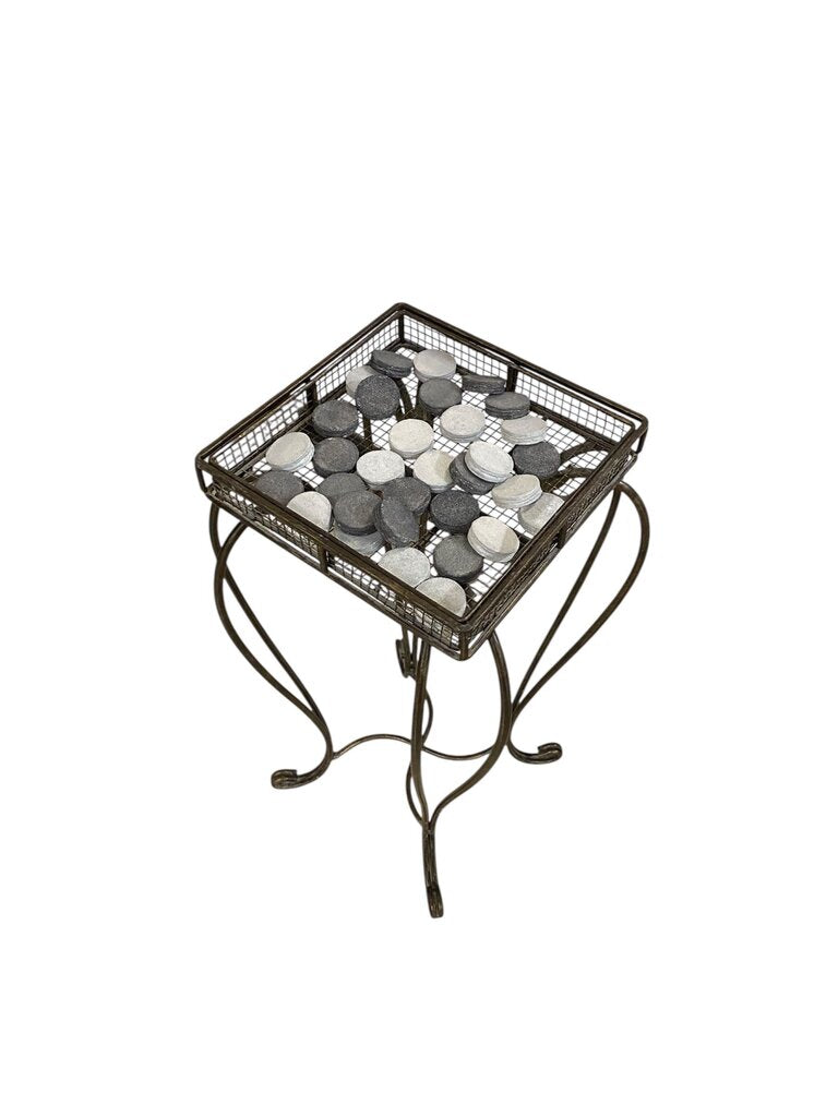 Grasslands Road Cement & Metal Checkers Table w/ Storage & Pieces 12x12x23.25"