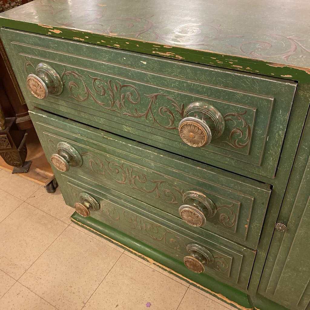 Venetian Rococo Style Painted Dresser 72x20x36