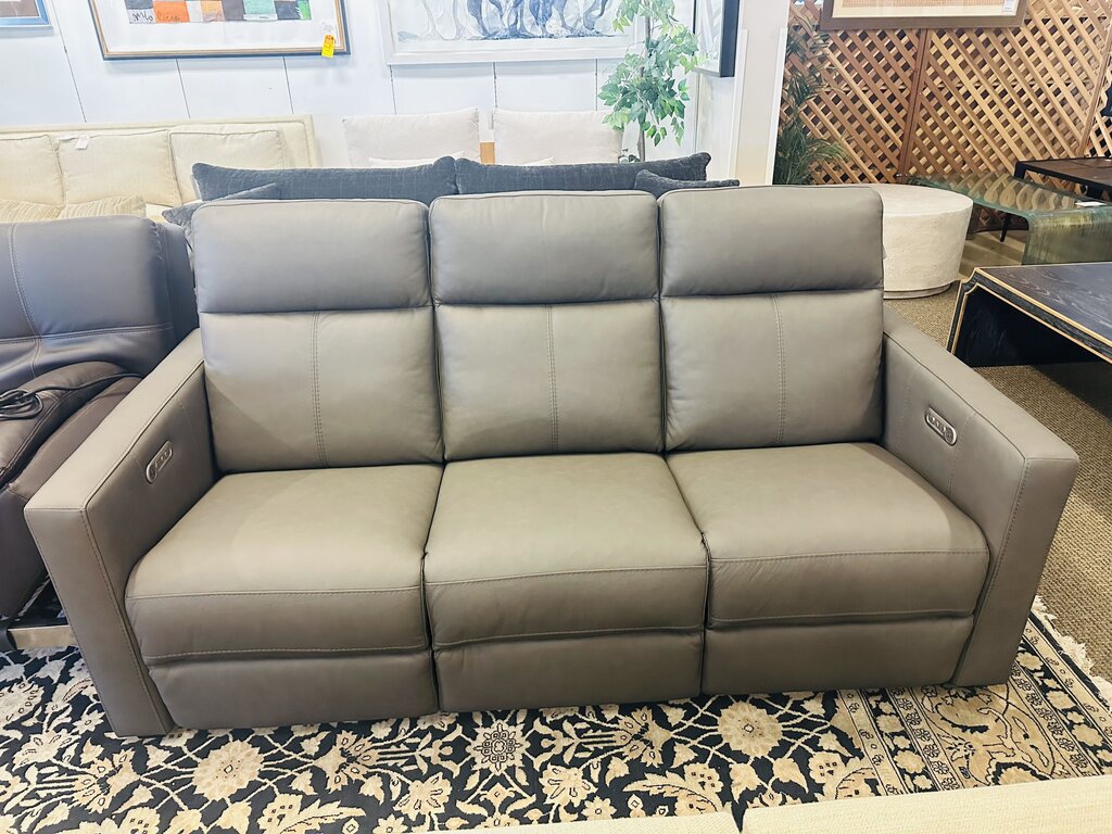 Flexsteel Leather Power Reclining Sofa With Power Headrest 79" W. Orig. $2500