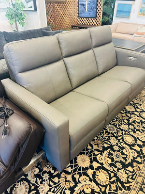 Flexsteel Leather Power Reclining Sofa With Power Headrest 79" W. Orig. $2500