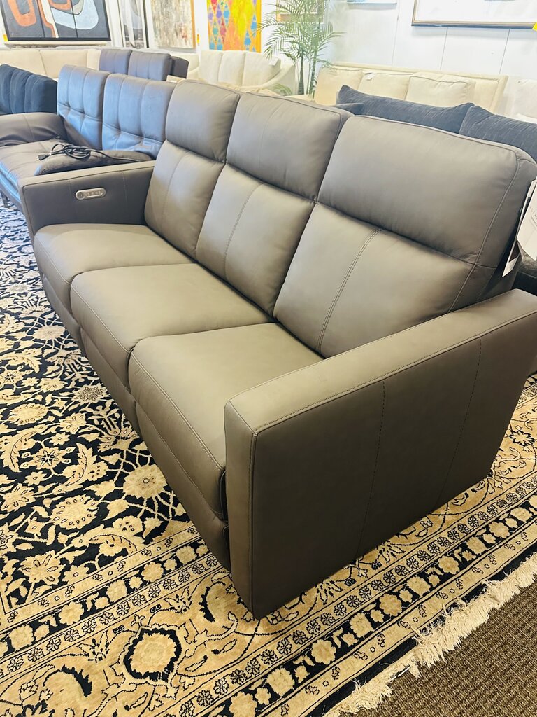 Flexsteel Leather Power Reclining Sofa With Power Headrest 79" W. Orig. $2500