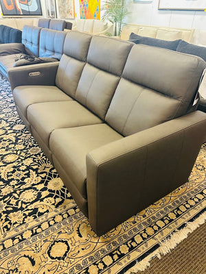 Flexsteel Leather Power Reclining Sofa With Power Headrest 79" W. Orig. $2500
