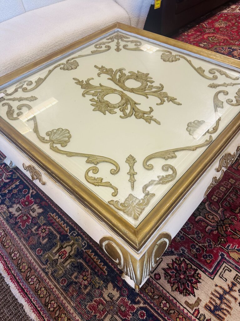 Italian Baroque Style Gilt Coffee Table 36x36x18