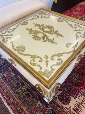 Italian Baroque Style Gilt Coffee Table 36x36x18