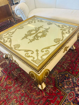 Italian Baroque Style Gilt Coffee Table 36x36x18