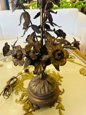 Antique Italian Gilt Tole Lamp