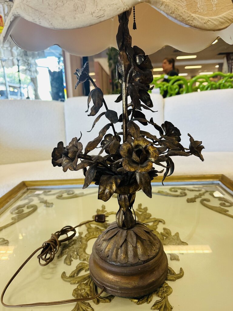 Antique Italian Gilt Tole Lamp