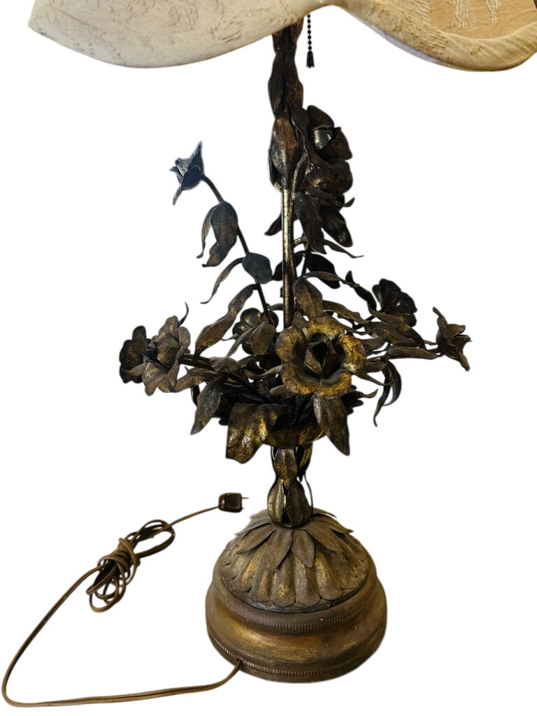 Antique Italian Gilt Tole Lamp