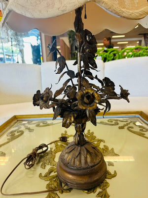 Antique Italian Gilt Tole Lamp
