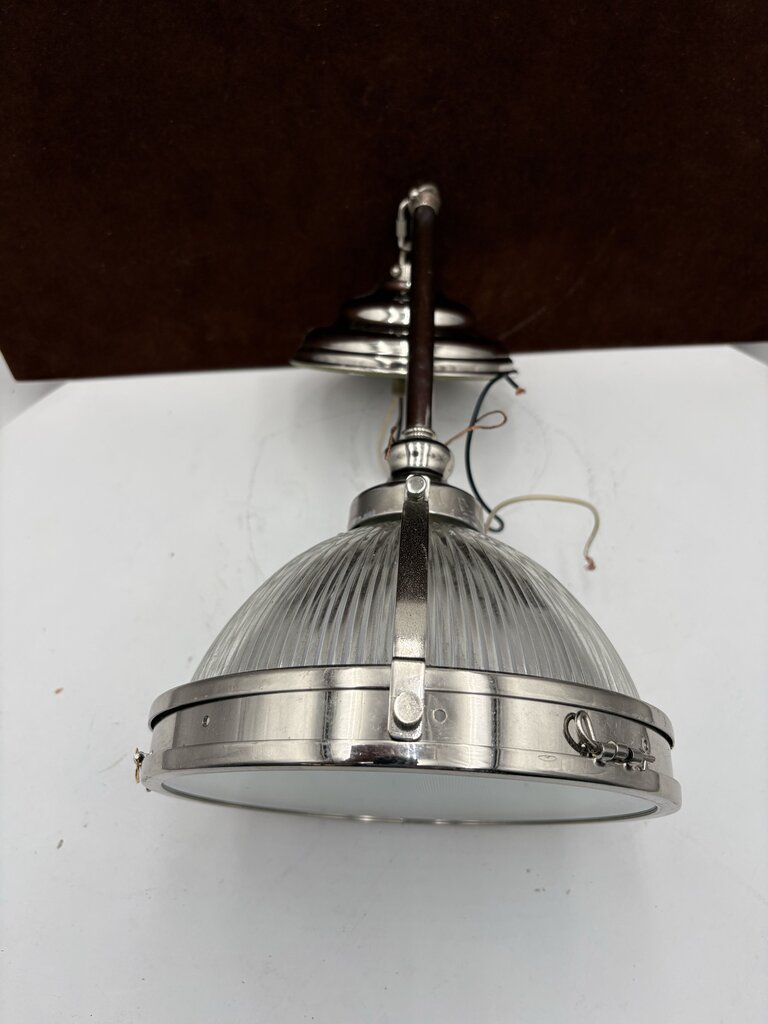 Clemson Classic Style Single Chrome Industrial Pendant Lamp