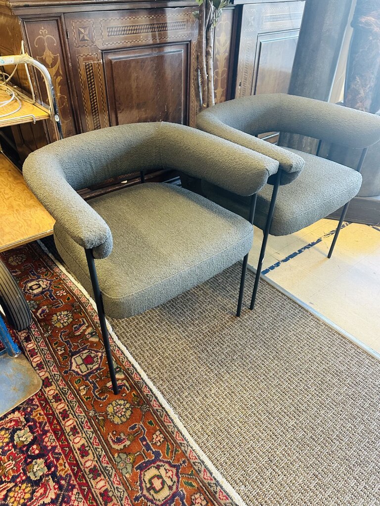 CB2 Boucle Dining Chairs ( pair) Orig. $799