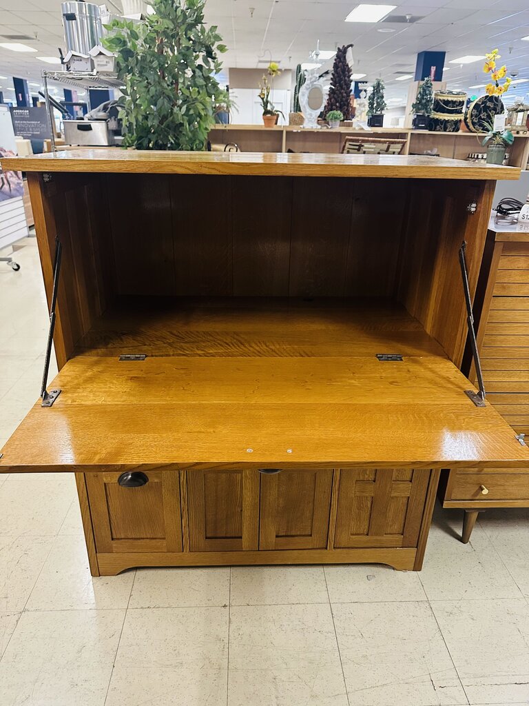 Custom Oak Secretary Hutch 24x45x49