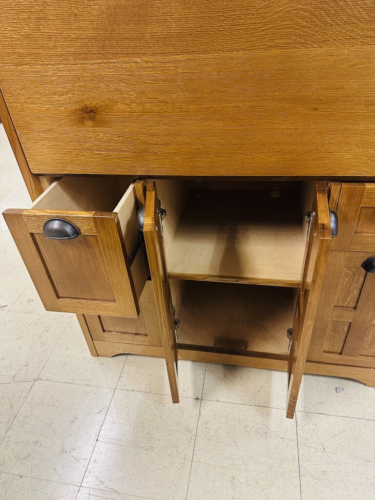 Custom Oak Secretary Hutch 24x45x49