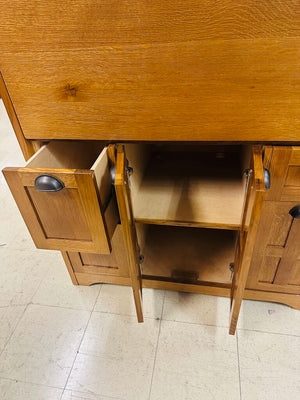 Custom Oak Secretary Hutch 24x45x49