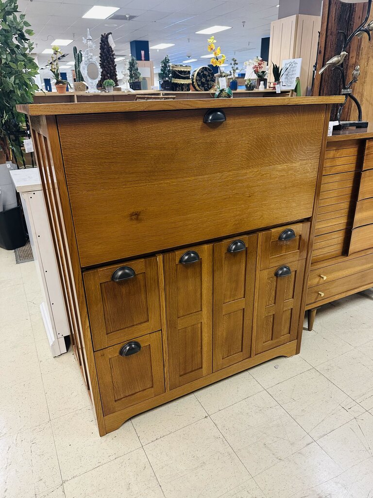 Custom Oak Secretary Hutch 24x45x49