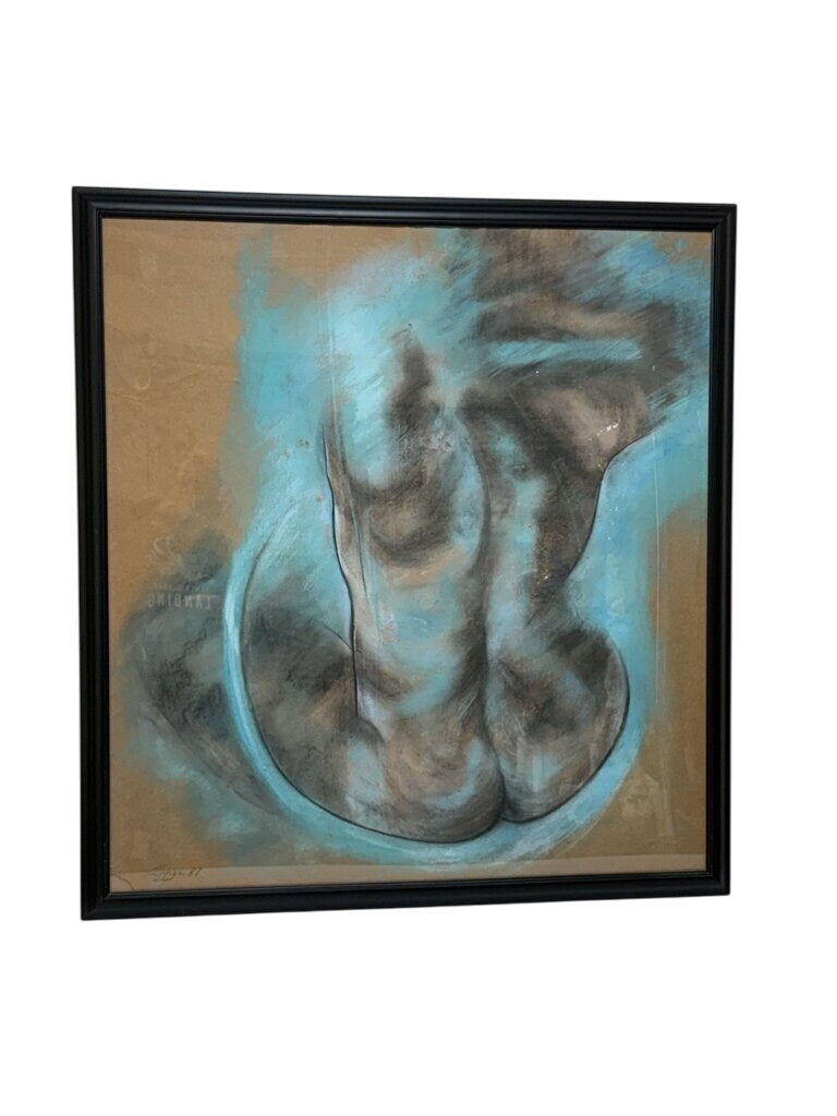 Patricia Cajiga "Nude Back" Original Pastel Drawing Signed by Miss Daisy's Consignment & Auction House