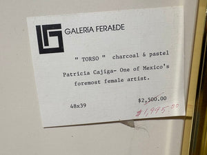 Patricia Cajiga "Torso" Original Pastel Drawing Signed
