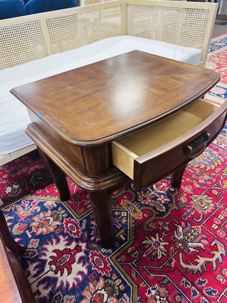 Wooden Single Drawer Side Table 26x26x20