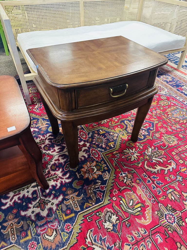 Wooden Single Drawer Side Table 26x26x20
