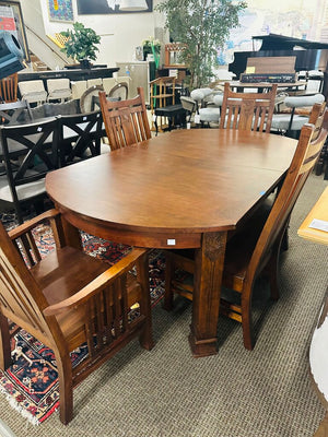 Mission Style Dining Set (table + 6 chairs) 66x42x29