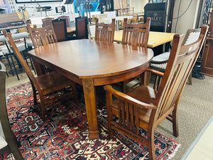 Mission Style Dining Set (table + 6 chairs) 66x42x29