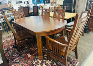 Mission Style Dining Set (table + 6 chairs) 66x42x29