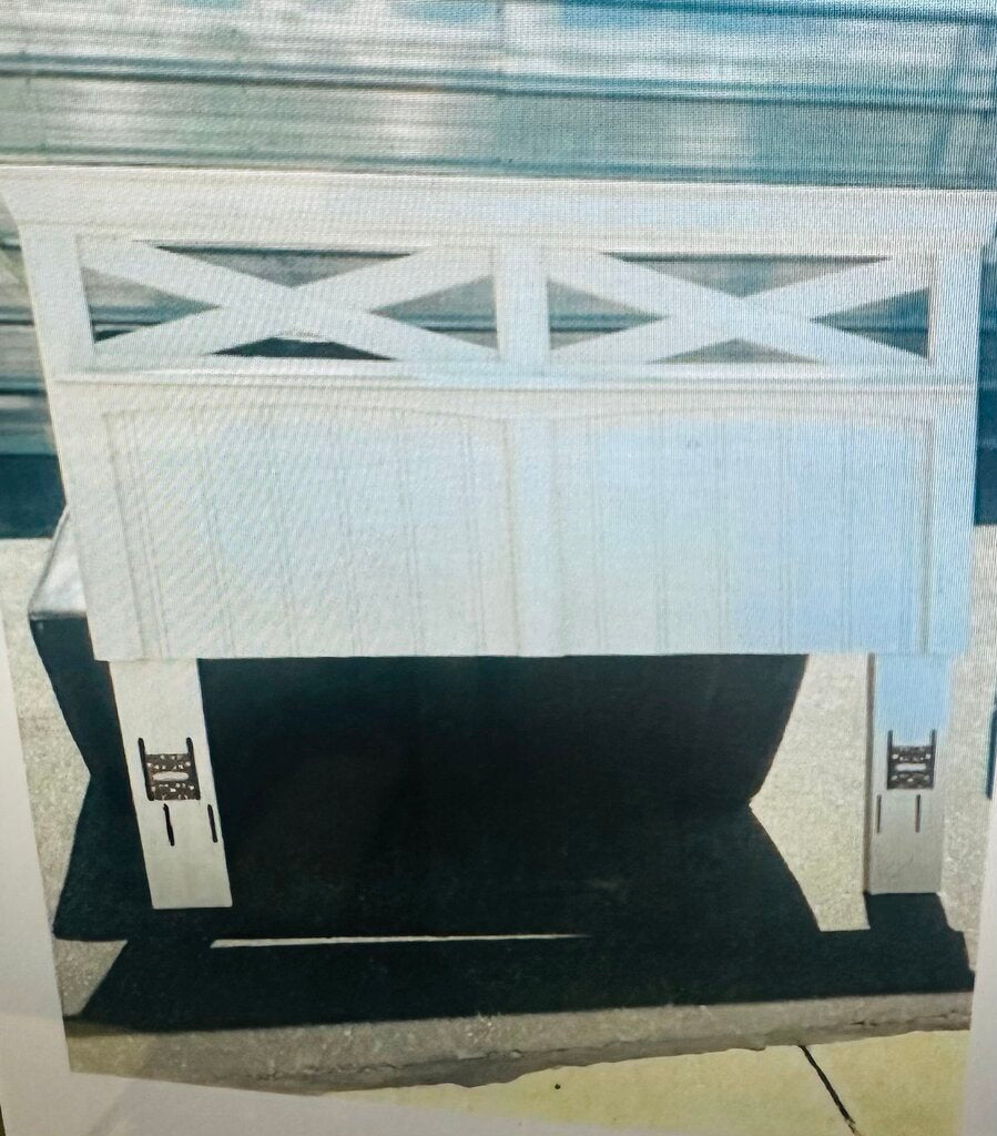 White Wooden Headboard (please measure) by Miss Daisy's Consignment & Auction House