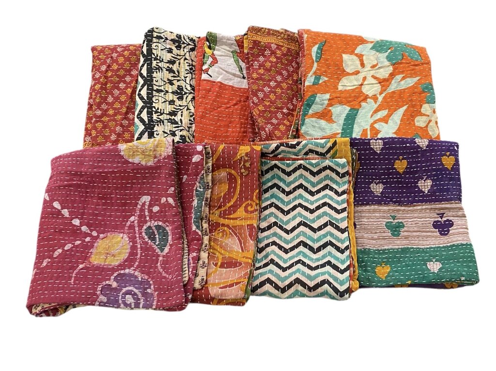 Kantha Handstitched Throw Pillow Cover 22x22 (Each $10)