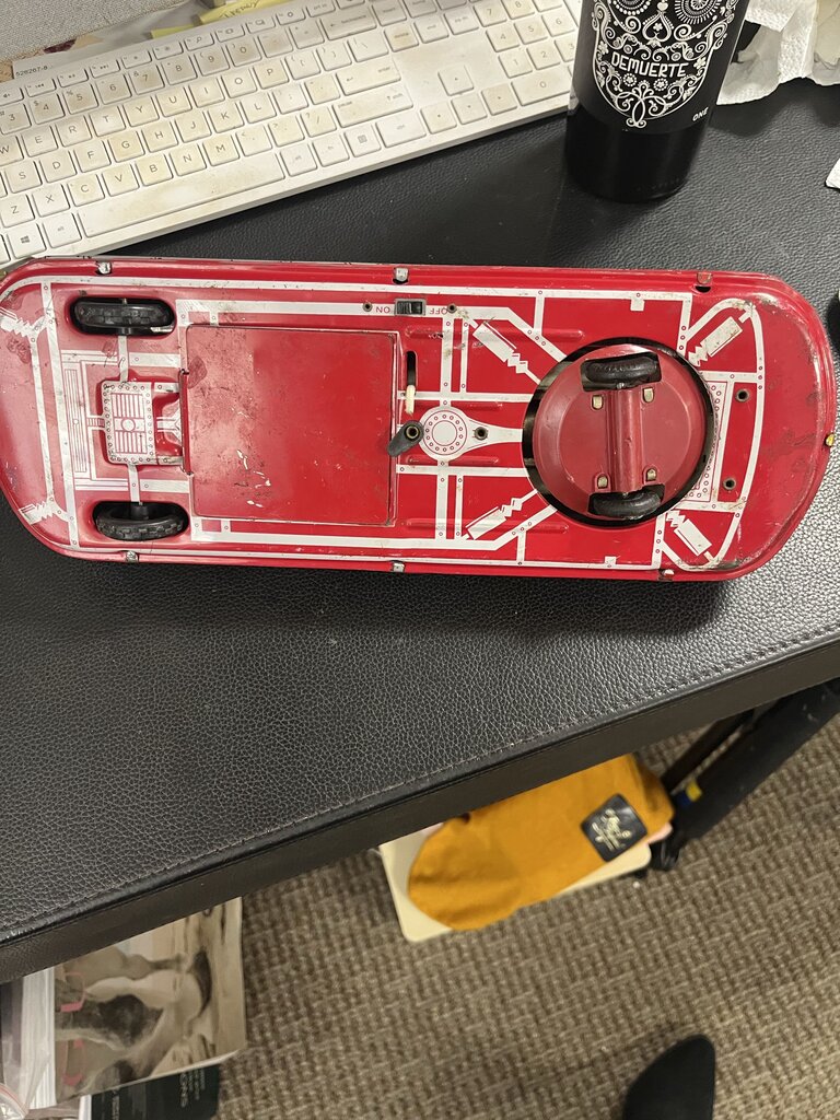 Vintage Astronef Electronic Spaceship Tin Toy