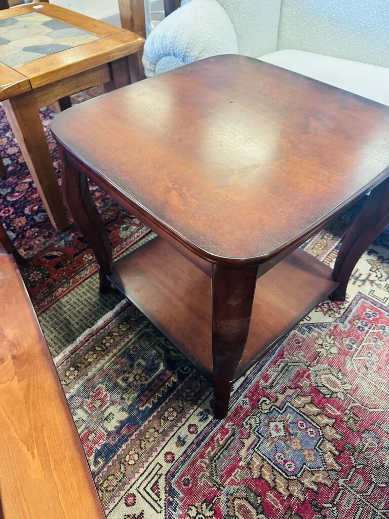 Wooden 2 Tiered Side Table 23x23x23
