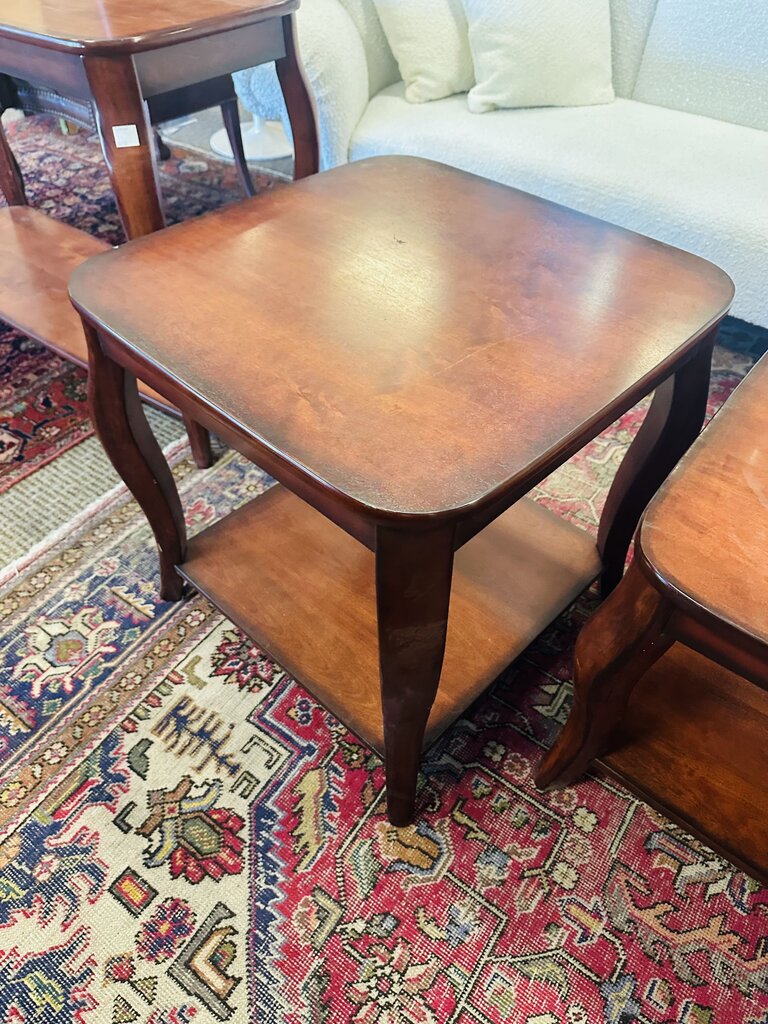 Wooden 2 Tiered Side Table 23x23x23