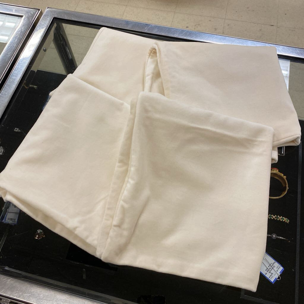 World Market White Cotton Velveteen Throw Pillow Cover 18x18